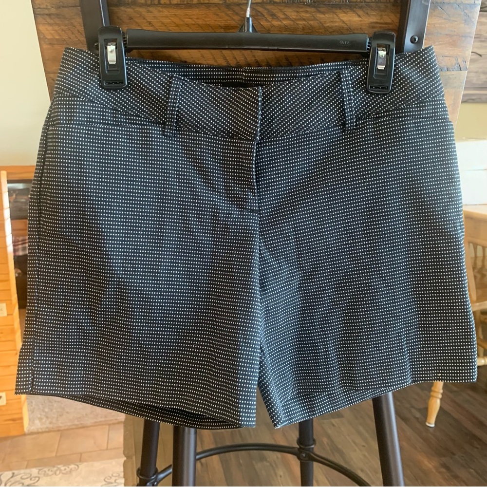 The Limited shorts. Black with white polka dots.. Size 4. Stretchy fit.